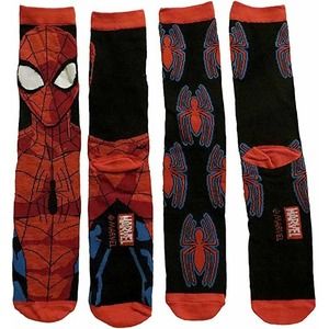 Spiderman Men's Marvel Comics 2 Pack Crew Socks (Shoe Size 6-12)